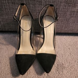Black and Clear Heels w/ ankle strap